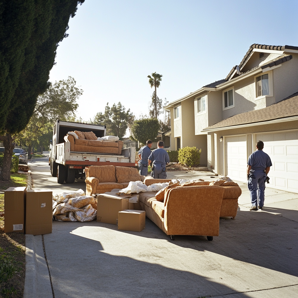 Sunnyvale junk removal team loading furniture